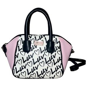 Betsey Johnson LUV Top handle little bag & crossbody detachable strap Barbiecore